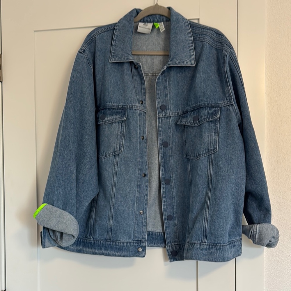 ADIDAS X KSENIASCHNAIDER Denim Jacket with Neon Highlights